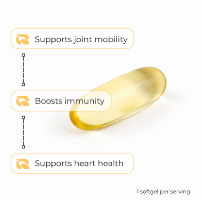 Regimen Cod Liver Oil 1000mg softgels for heart and brain health.