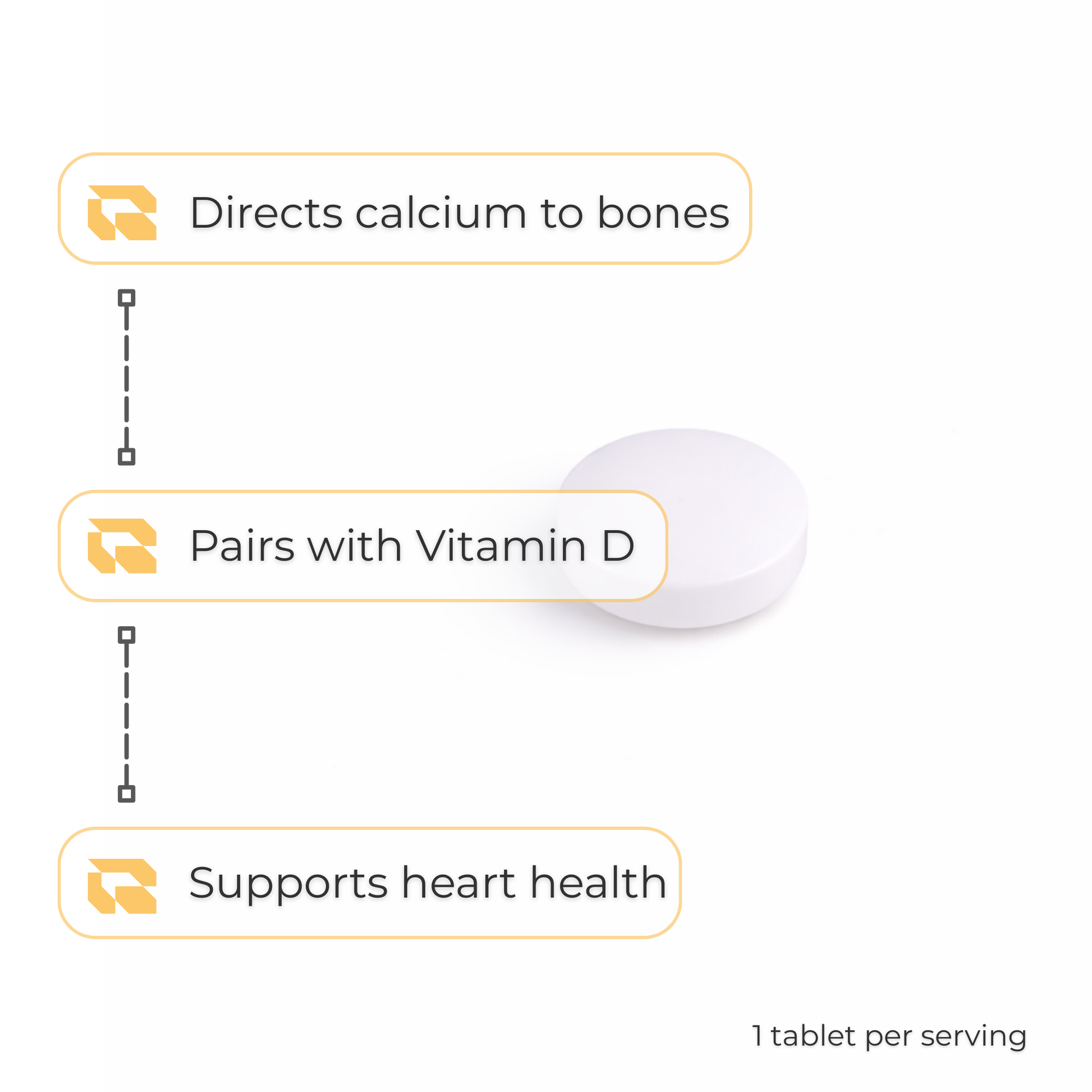 Regimen Vitamin K2 supplement for bone maintenance.