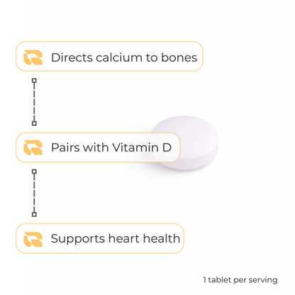 Regimen Vitamin K2 supplement for bone maintenance.